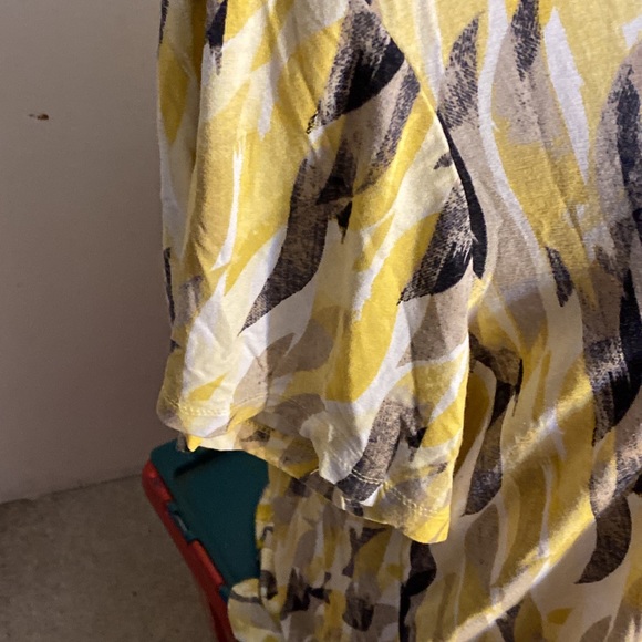 IM Collection Printed Scoop-Neck Top Yellow Solano Stripe size 2X multi color - Picture 5 of 11